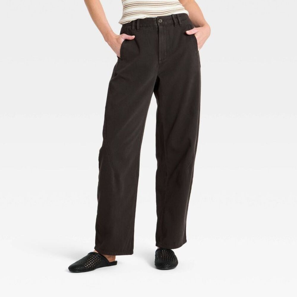 Women's High Rise Barrel Pant - Universal Thread Black 10